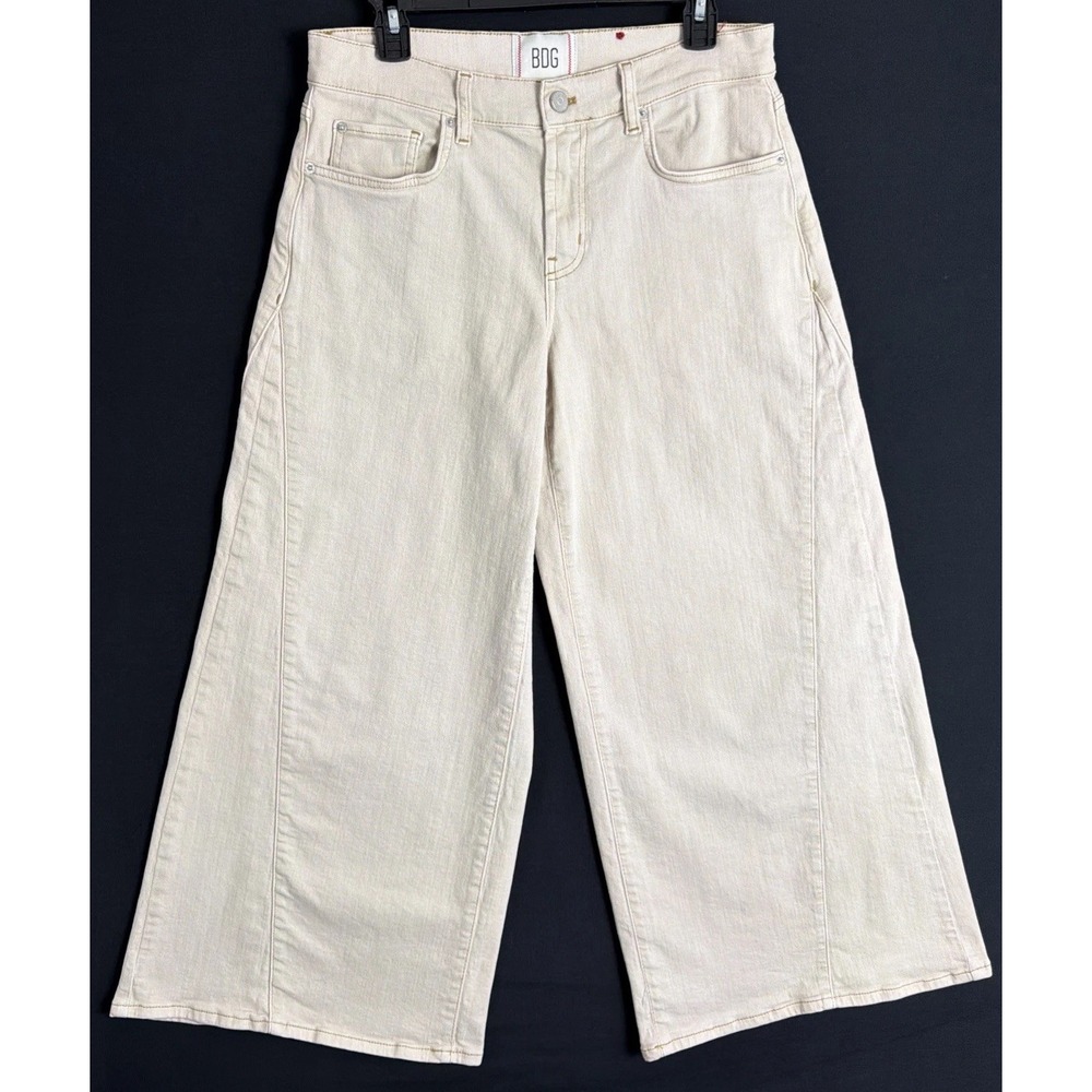 BDG Joey Mid Rise Wide Leg Ivory Jeans W30" L28" Y2K Grunge Skate 90s Size 27